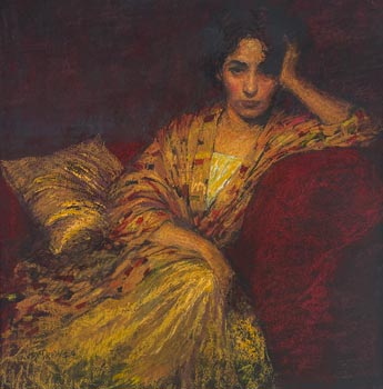 Woman in Gold Silk