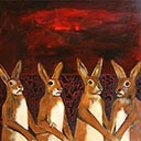 Rabbits on Red