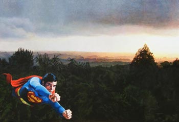 Superman over Taranaki