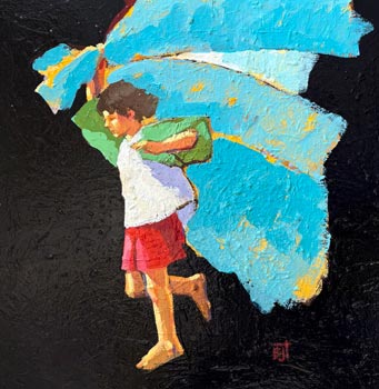 Relative Size: Boy - Turquoise Beach Towel