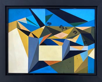 Cubist Facets, Blues & Yellows