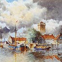 Dutch Town with Boats
