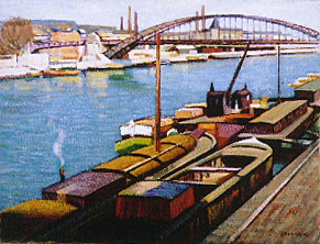 Barges on the Seine, Paris