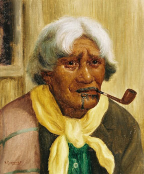 Maori Elder with Pipe