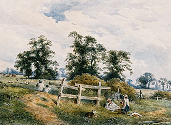 English Countryside with Figures