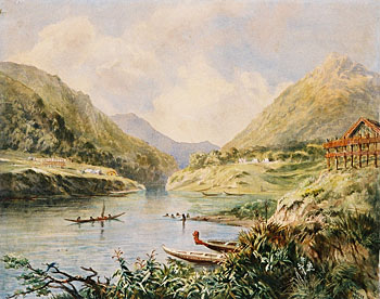 Pipiriki Maori Settlement, Wanganui River 1875