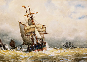 Sailing Ship in Strong Breeze