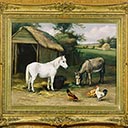 Farmyard with Horses & Chickens