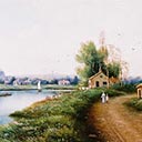 Landscape with Cottages and River