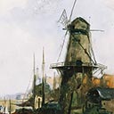 Dutch Scene with Windmill