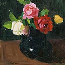 Roses in a Black Bowl