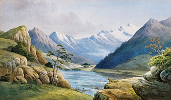 Southern Landscape with Snow Capped Peaks