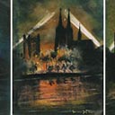 Three views of the Bombing of Colonge, Germany including the Cologne Cathedral and th