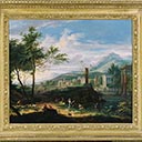Arcadian Landscape with Temples, Figures & Shepherds