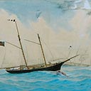 Schooner Saxon - Shipewreck of Waimate in Background