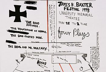 Poster for the James K Baxter Festival 1973