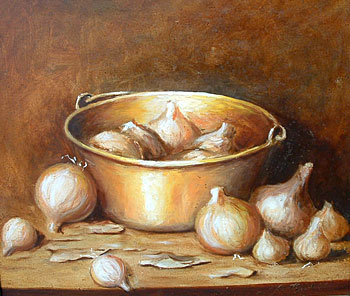 Onions in Copper Pot