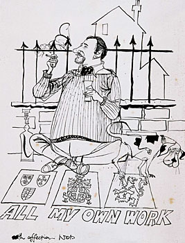 Cartoon of Poet  Dennis Glovee