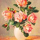 Roses In A White Vase