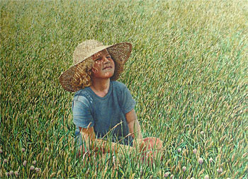 Girl Sitting in a Field