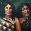 Two Maori Girls with Moko