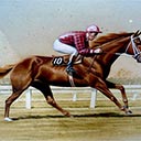 'Mainbrace' Horse Number Ten winning the 1951 Derby at Ellerslie