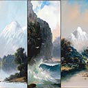 Set of Five Landscapes