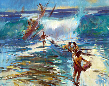 Tahitian Fishing Scene