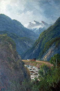 Stage Coach in the Otira Gorge
