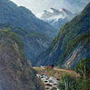 Stage Coach in the Otira Gorge