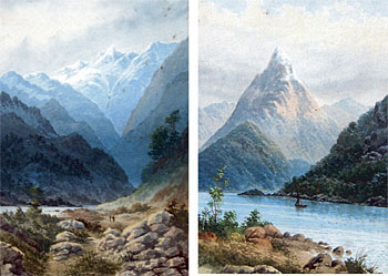 Milford Sound, Figures in the Southern Alps (A Pair)
