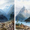 Milford Sound, Figures in the Southern Alps (A Pair)