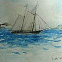 Sailing Ship and Steamer on the Waitemata