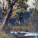 Figure and Boat on River
