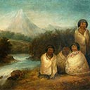 E Rangi and E Tohi, Girls of Port    Nicholson, with Kito, an Old Woman of   Tiakiwai and an Unknown Figure