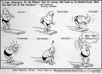 Our Olympic Hopes: First Heat of the Slow Motion High Dive - NZ Herald 24/7/1984