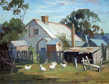Old Farm House with Hens