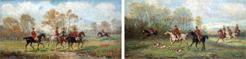 Hunting Scenes - A Pair