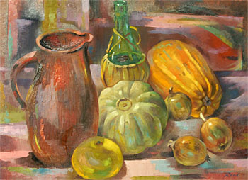 Still Life with Pumpkins and Onions
