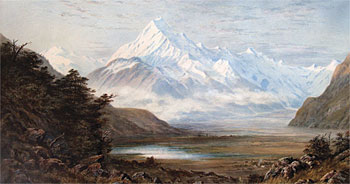 Mt Cook with Surveyors Camp Foreground