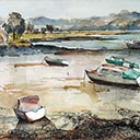 Tidal Estuary with Boats