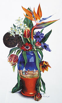 Flowers in Mid Eastern Vase
