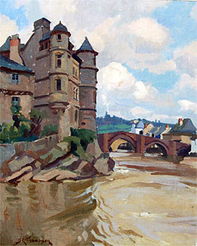 Lot River in Flood at Espalion, Southern France