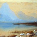Lake Scene with Figure on Foreshore