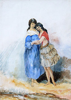 Two Young Maori Woman Circa 1850