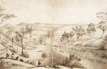 View of the Bendigo Goldfields 1856