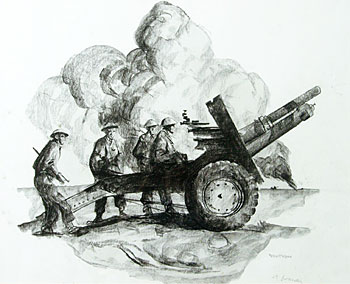 The Artillery: a 25-Pounder in Action
