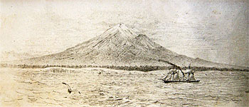 Mt Taranaki from the Sea - Circa 1860