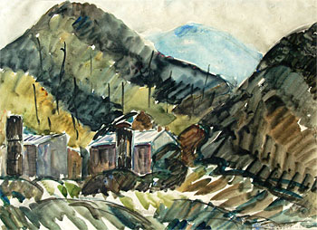 Rural Landscape with Workers Huts, 1950