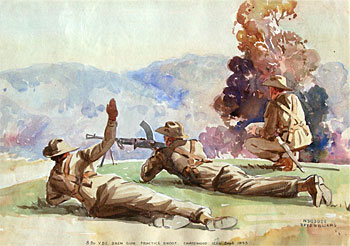 8 Bn V.D.C. Bren Gun Practice Shoot, Chatswood 12th September 1943